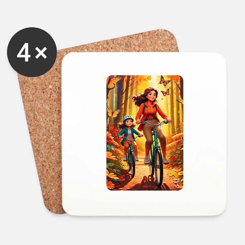 personalisiertes Design-Muttergeschenk - Untersetzer (4er-Set) - Weiß