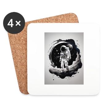 astronaute - Dessous de verre (lot de 4) - blanc - Devant