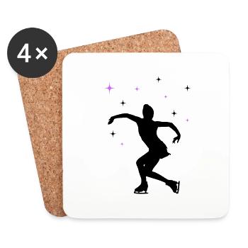 Patineur sur glace Patinage sur glace - Dessous de verre (lot de 4) - blanc - Devant