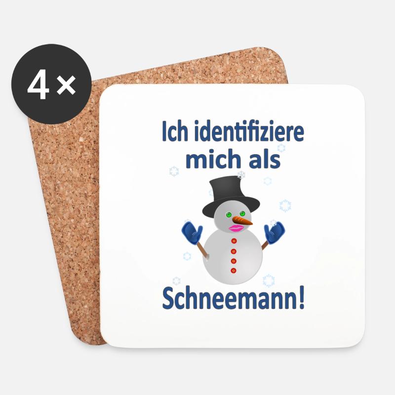 Schneemann Identität - Vers.2 - Untersetzer (4er-Set) - Weiß