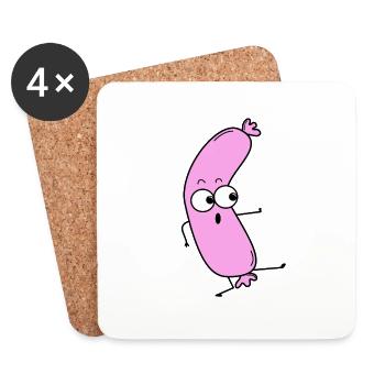 Sausage - Coasters (set of 4) - white - Front