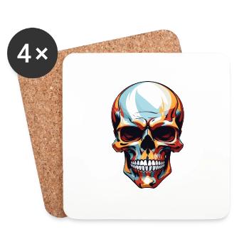 Cool Colourful Skull in Vector Style - Coasters (set of 4) - white - Front