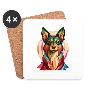 Splash of color German Shepherd - Coasters (set of 4) - white - Front
