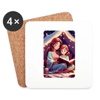 personalisiertes Design-Muttergeschenk - Untersetzer (4er-Set) - Weiß - Vorne