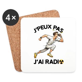 J'peux pas J'ai Radio Citation drôle Radiologie - Dessous de verre (lot de 4) - blanc - Devant