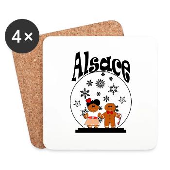 T-shirt accessory: Alsace Christmas ball - Coasters (set of 4) - white - Front