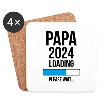 Papa 2024 Loading Bitte warten... - Untersetzer (4er-Set) - Weiß - Vorne