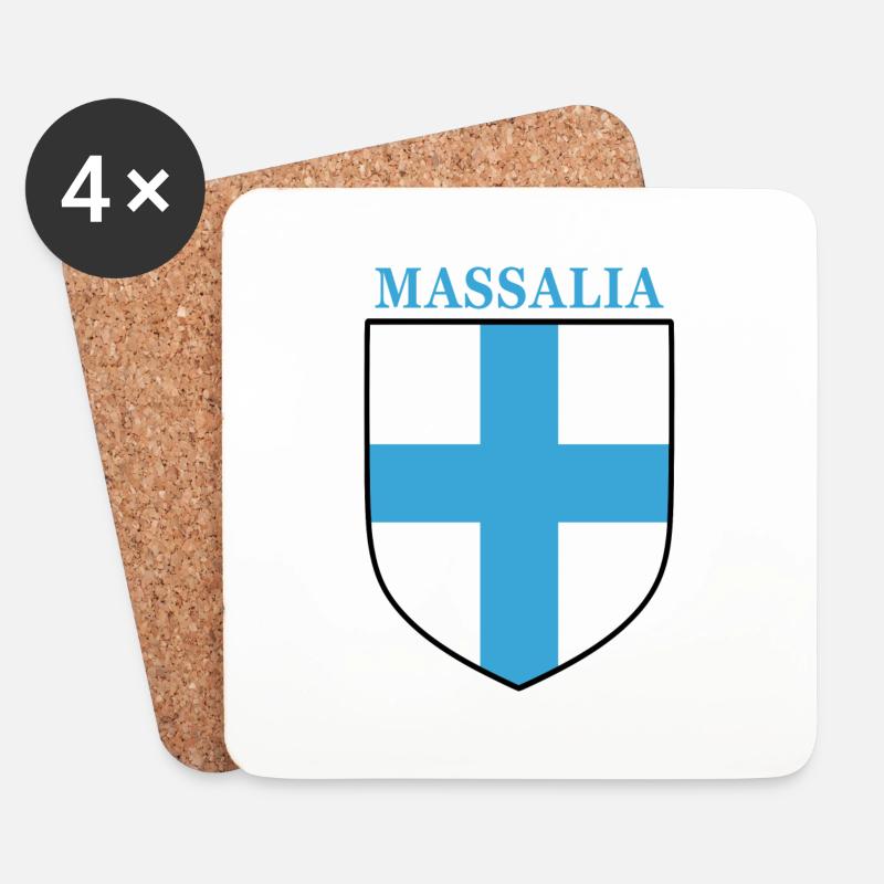 Massalia - Dessous de verre (lot de 4) - blanc