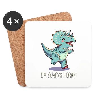 Triceratops Horn - Coasters (set of 4) - white - Front