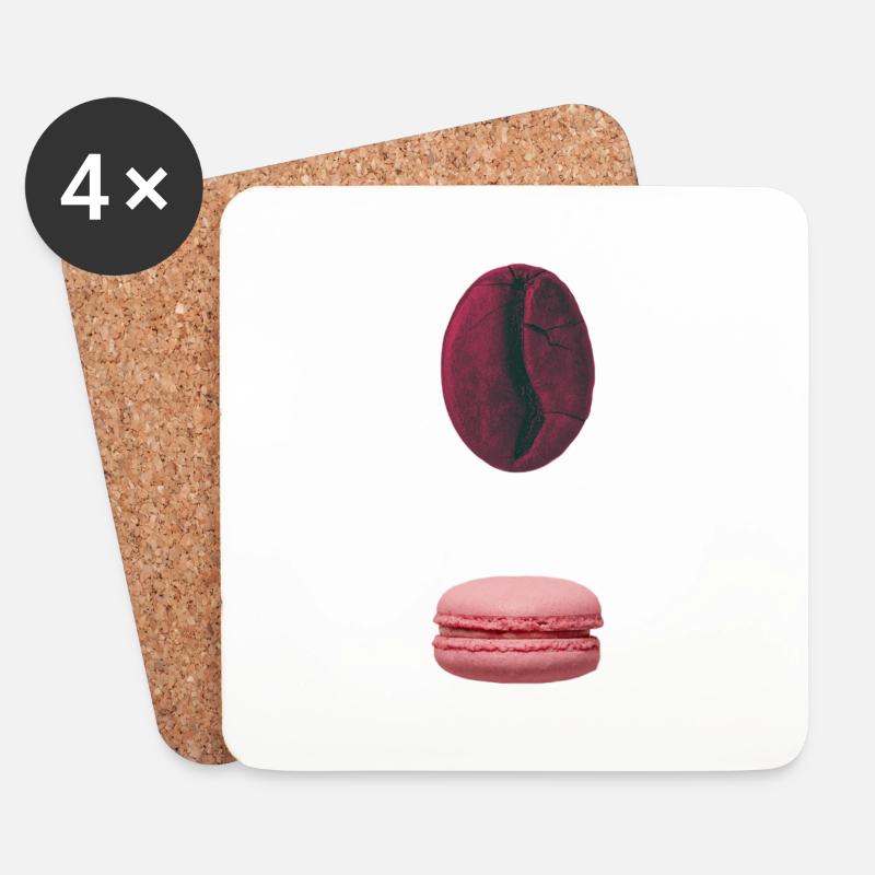 Coffee & Macaron - Untersetzer (4er-Set) - Weiß