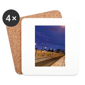 Bahnhof - Untersetzer (4er-Set) - Weiß - Vorne