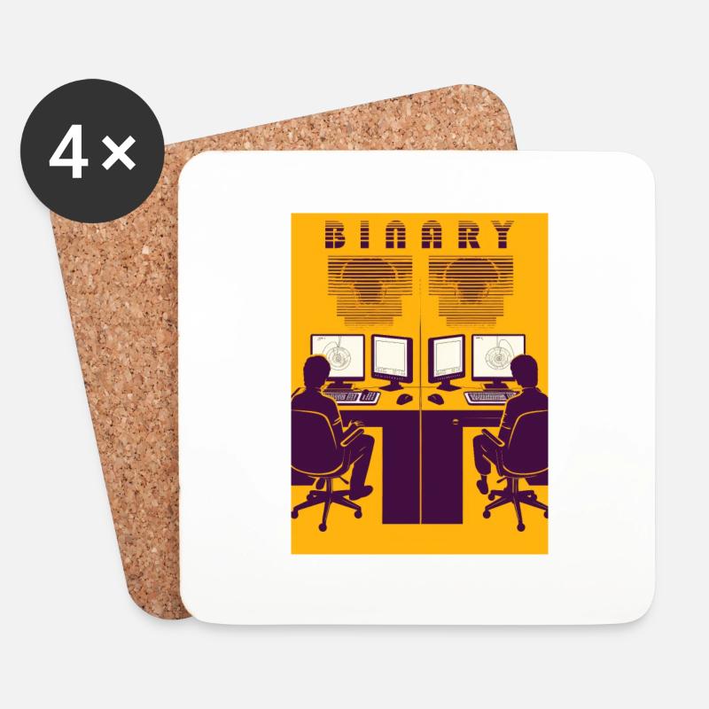 Binary - Untersetzer (4er-Set) - Weiß