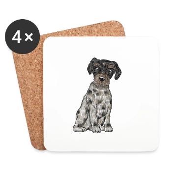 Yorkshire Biewer Terrier - Dessous de verre (lot de 4) - blanc - Devant