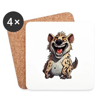 Hyena / Africa / Safrai / Zoo / Wildis / Animal - Coasters (set of 4) - white - Front