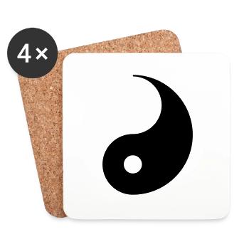 Yin Yang Paar Paare Partnerlook Kostüm Karneval - Untersetzer (4er-Set) - Weiß - Vorne