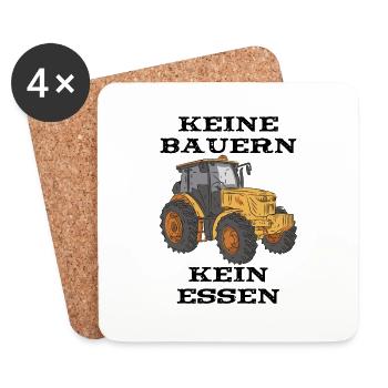 Keine Bauern kein Essen Landwirt Demo - Untersetzer (4er-Set) - Weiß - Vorne
