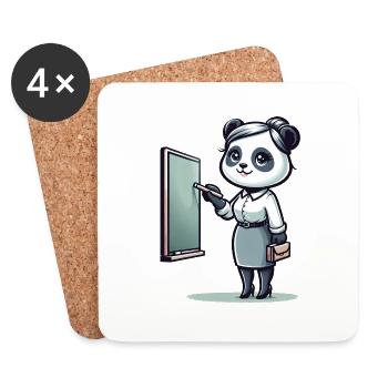 Cute Panda Teacher - Untersetzer (4er-Set) - Weiß - Vorne