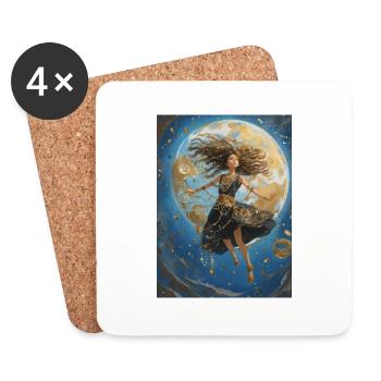 Flying Girl - Untersetzer (4er-Set) - Weiß - Vorne