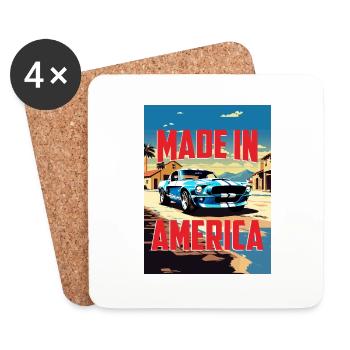 COBRA MADE IN AMERICA - Coasters (set of 4) - white - Front
