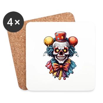 Horror Clown / Circus / Funny / Show / Halloween - Coasters (set of 4) - white - Front