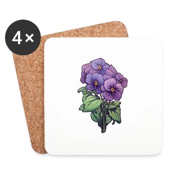 Pensée - Dessous de verre (lot de 4) - blanc - Devant