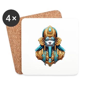 Ägypten / Pharao / Mumien / Hieroglyphen / Sphinx - Untersetzer (4er-Set) - Weiß - Vorne
