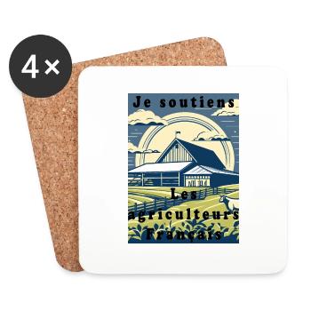 Support for Farmers #8 - Coasters (set of 4) - white - Front
