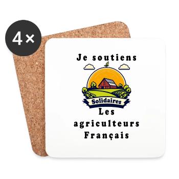 Soutien aux agriculteurs #5 - Dessous de verre (lot de 4) - blanc - Devant