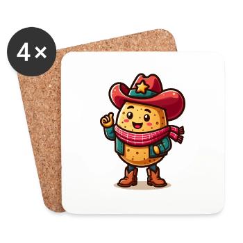 Little Cowboy Potato - Coasters (set of 4) - white - Front