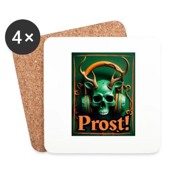 Prost! - Untersetzer (4er-Set) - Weiß - Vorne