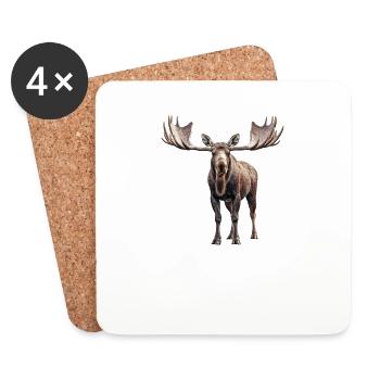 Sweden Swedish moose best animal antlers deer deer - Coasters (set of 4) - white - Front
