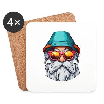 Gartenzwerg / Märchenland / Kobold / Gnom / Logo - Untersetzer (4er-Set) - Weiß - Vorne