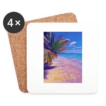 Beach vibes - Coasters (set of 4) - white - Front