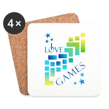 I love games - Untersetzer (4er-Set) - Weiß - Vorne