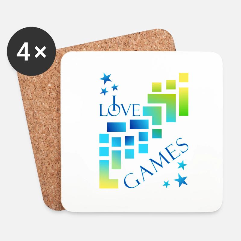 I love games - Untersetzer (4er-Set) - Weiß