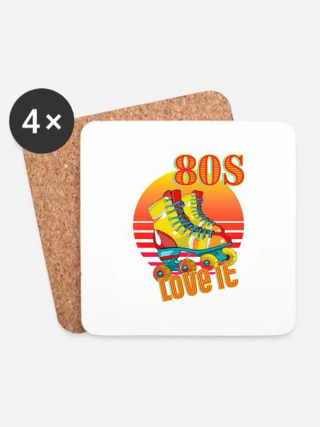 Roller Skates 80's Retro Vintage - Coasters (set of 4) - white
