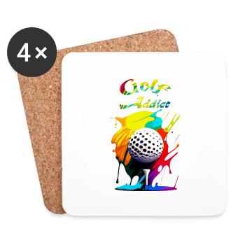Golf addict - Dessous de verre (lot de 4) - blanc - Devant