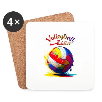 Volleyball addict - Dessous de verre (lot de 4) - blanc - Devant