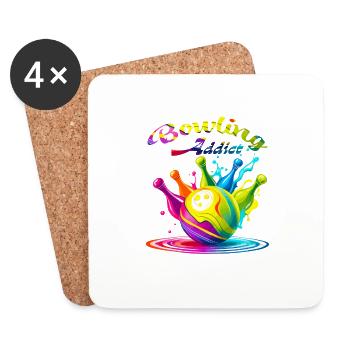 Bowling addict - Dessous de verre (lot de 4) - blanc - Devant