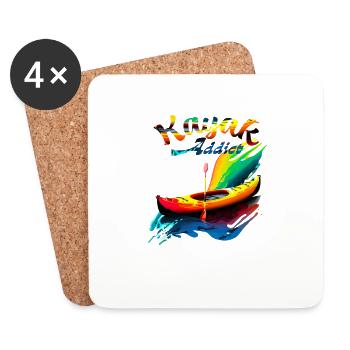 Kayak addict - Dessous de verre (lot de 4) - blanc - Devant
