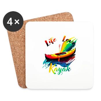 life love kayak - Dessous de verre (lot de 4) - blanc - Devant