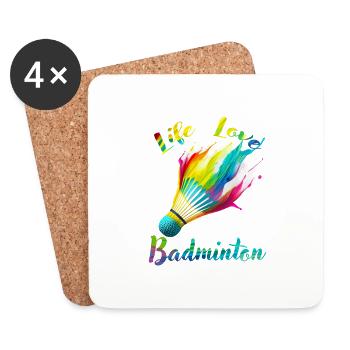 life love badminton - Dessous de verre (lot de 4) - blanc - Devant