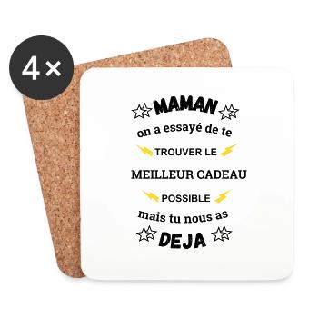 Maman, Meilleur Cadeau De Fête Des Mères - Dessous de verre (lot de 4) - blanc - Devant