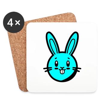 Hase Ostern - Untersetzer (4er-Set) - Weiß - Vorne