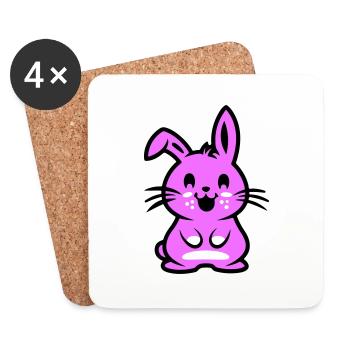 Ostern Symbol Hase - Untersetzer (4er-Set) - Weiß - Vorne