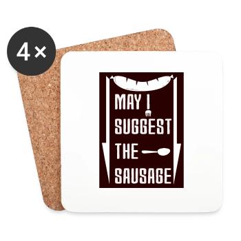 may i suggest the sausage funny desing - Coasters (set of 4) - white - Front