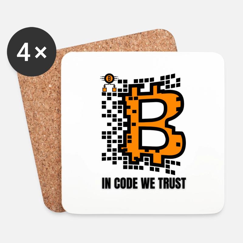 Bitcoin Krypto Kryptowährung Geschenkidee Crypto - Untersetzer (4er-Set) - Weiß