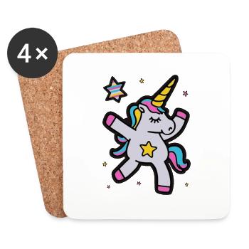 Dancing Unicorn Unicorn Dabbing - Coasters (set of 4) - white - Front