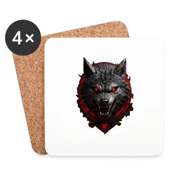 Teufels Wolf - Untersetzer (4er-Set) - Weiß - Vorne