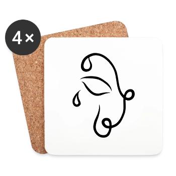 NOSTALGIA v t-shirt - Coasters (set of 4) - white - Front